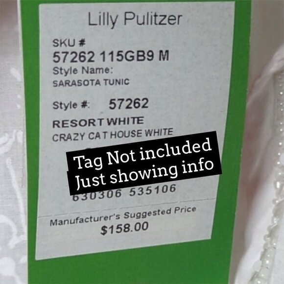 Lilly Pulitzer Sarasota Tunic Beaded Resort White - Picture 12 of 12